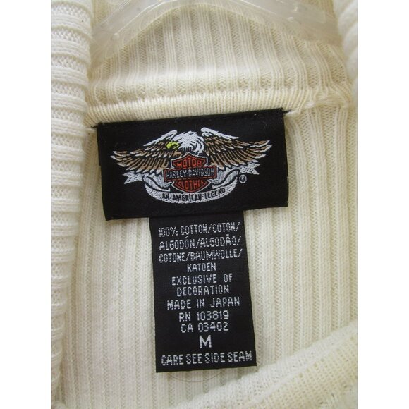 VINTAGE Harley Davidson Sweater Medium Turtleneck Made In Japan Y2K* - Picture 13 of 14